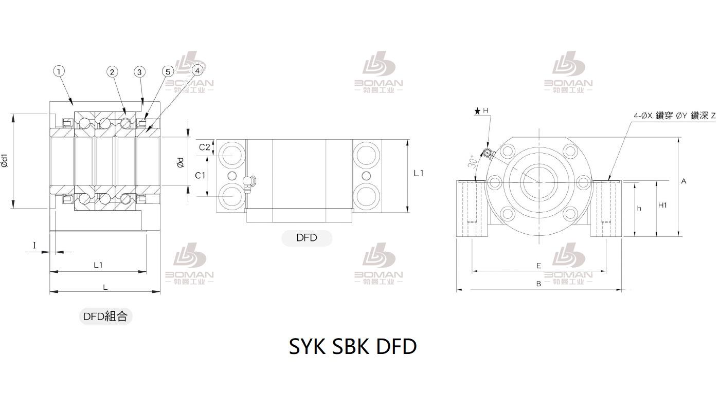 SYK FF20 syk丝杆支撑座3d